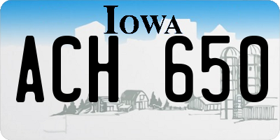 IA license plate ACH650