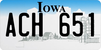 IA license plate ACH651
