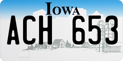 IA license plate ACH653
