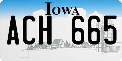 IA license plate ACH665