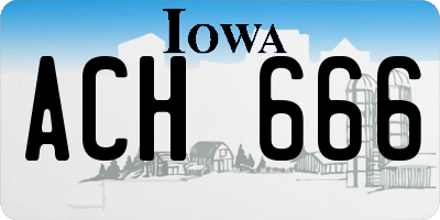 IA license plate ACH666