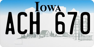 IA license plate ACH670