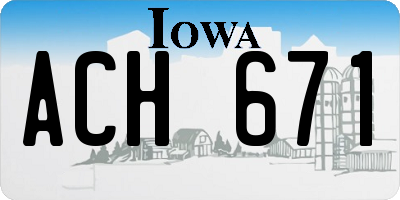 IA license plate ACH671
