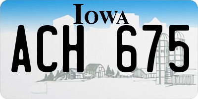 IA license plate ACH675