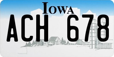 IA license plate ACH678