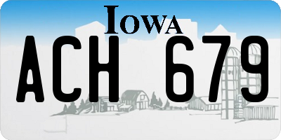 IA license plate ACH679
