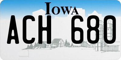 IA license plate ACH680