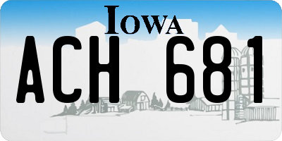 IA license plate ACH681