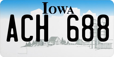 IA license plate ACH688