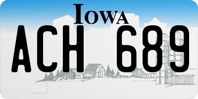 IA license plate ACH689