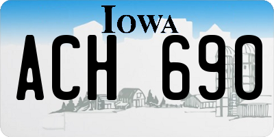 IA license plate ACH690
