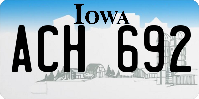 IA license plate ACH692