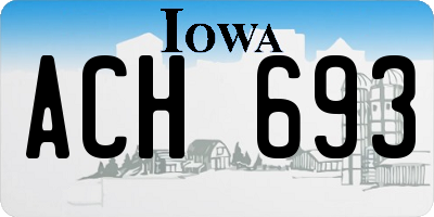 IA license plate ACH693