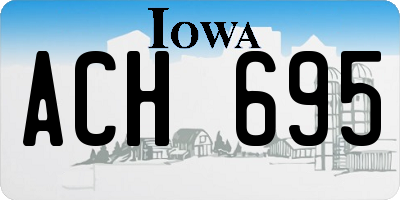 IA license plate ACH695