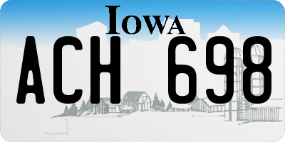 IA license plate ACH698