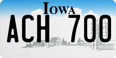 IA license plate ACH700
