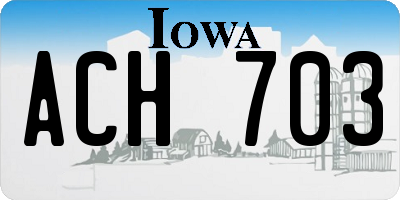 IA license plate ACH703