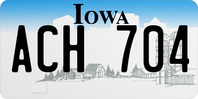 IA license plate ACH704