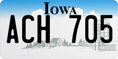IA license plate ACH705