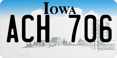 IA license plate ACH706