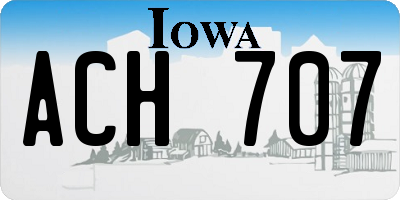 IA license plate ACH707