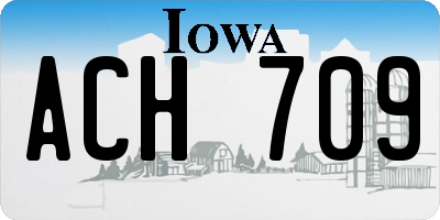 IA license plate ACH709