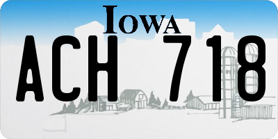 IA license plate ACH718