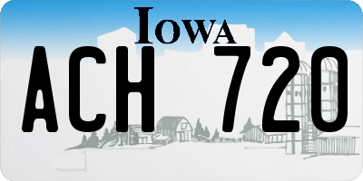 IA license plate ACH720