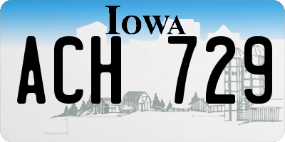 IA license plate ACH729
