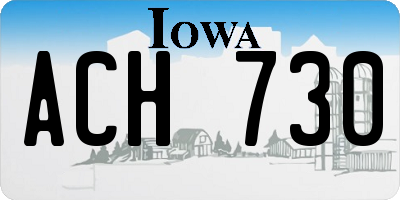 IA license plate ACH730