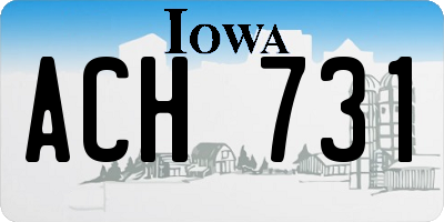IA license plate ACH731