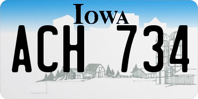 IA license plate ACH734