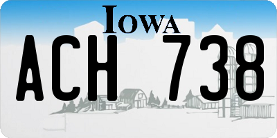 IA license plate ACH738