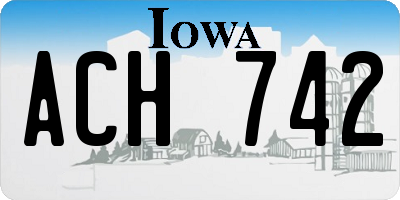 IA license plate ACH742