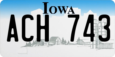 IA license plate ACH743