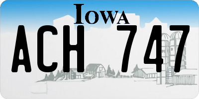 IA license plate ACH747