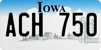 IA license plate ACH750