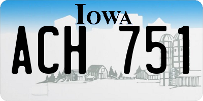 IA license plate ACH751