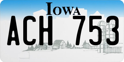 IA license plate ACH753
