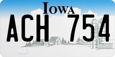 IA license plate ACH754