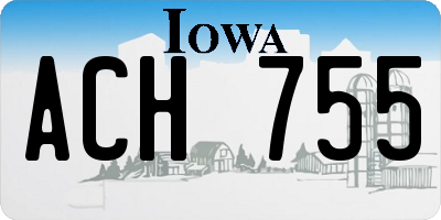 IA license plate ACH755