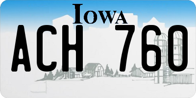 IA license plate ACH760