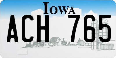 IA license plate ACH765