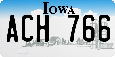 IA license plate ACH766