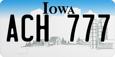 IA license plate ACH777