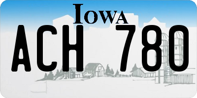 IA license plate ACH780