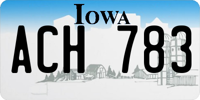 IA license plate ACH783