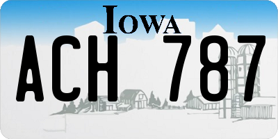 IA license plate ACH787