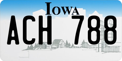 IA license plate ACH788