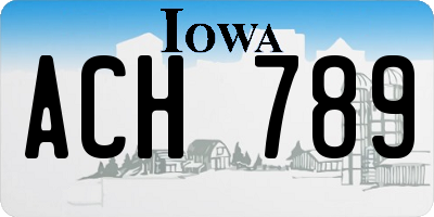 IA license plate ACH789